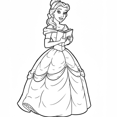 A coloring page for the Belle Simple category