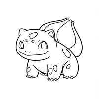 A coloring page of Bulbasaur