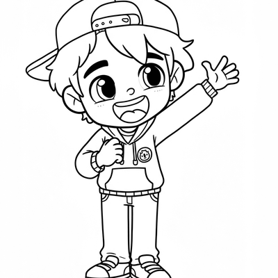 A coloring page for the Camilo Simple Pose category