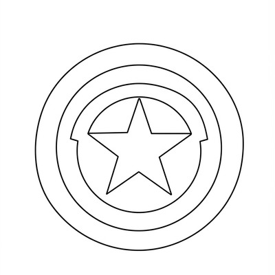 A coloring page for the Captain America Logo Simple category