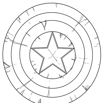 A coloring page for the Captain America Shield Close Up category