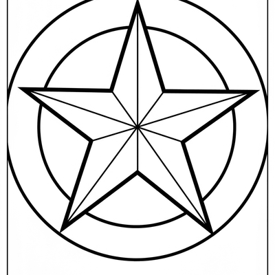 A coloring page for the Captain America Star Emblem category