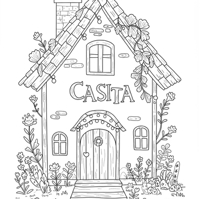 A coloring page for the Casita Simple category