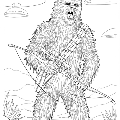 A coloring page for the Chewbacca Roar category