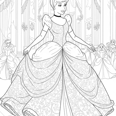 A coloring page for the Princesses category