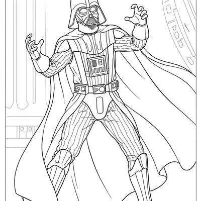 A coloring page for the Darth Vader Force Choke category
