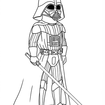 A coloring page for the Darth Vader Simple category