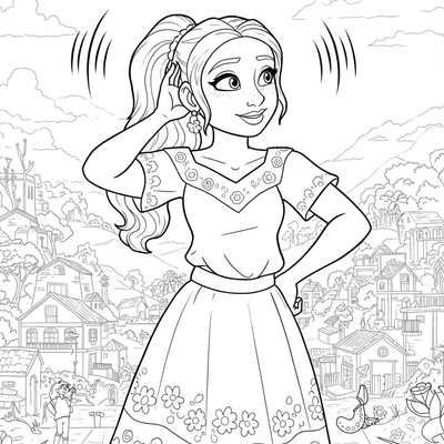 A coloring page for the Dolores' Super Hearing category