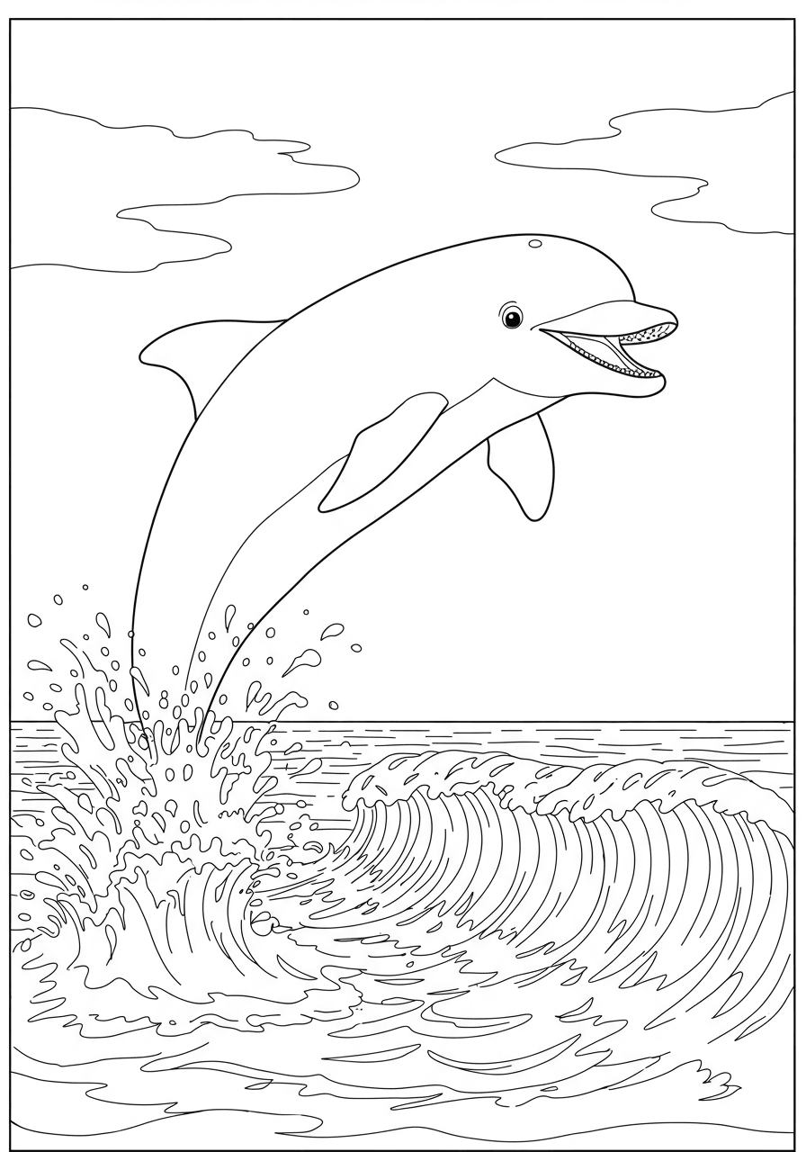 Dolphin jumping out of water