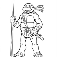 A coloring page for the Donatello Simple category