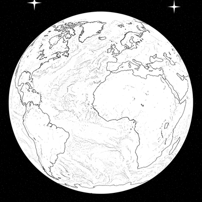 A coloring page for the Earth from Space category