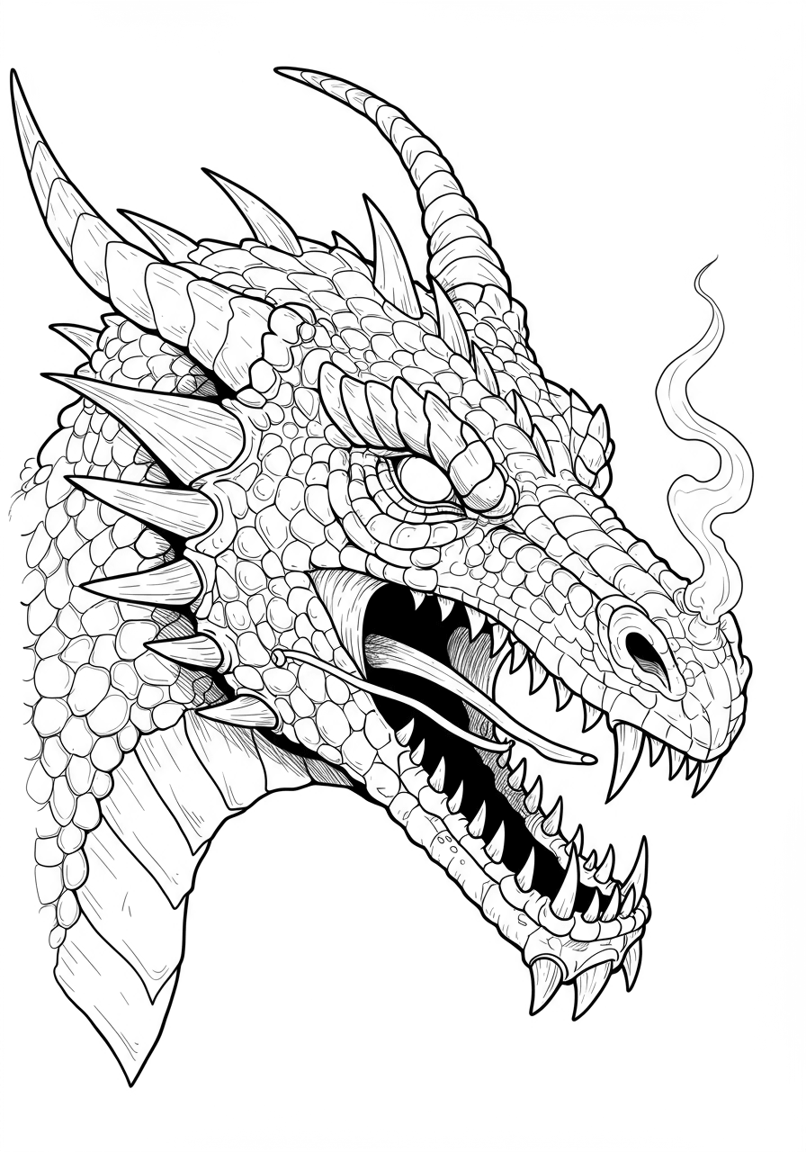 Fearsome dragon head close-up