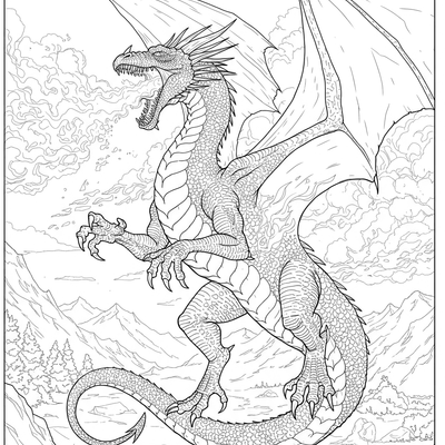 A coloring page for the Dragons category