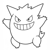 A coloring page of Gengar