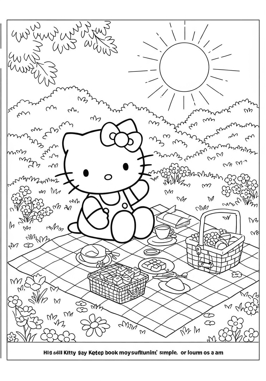 Hello Kitty having a picnic