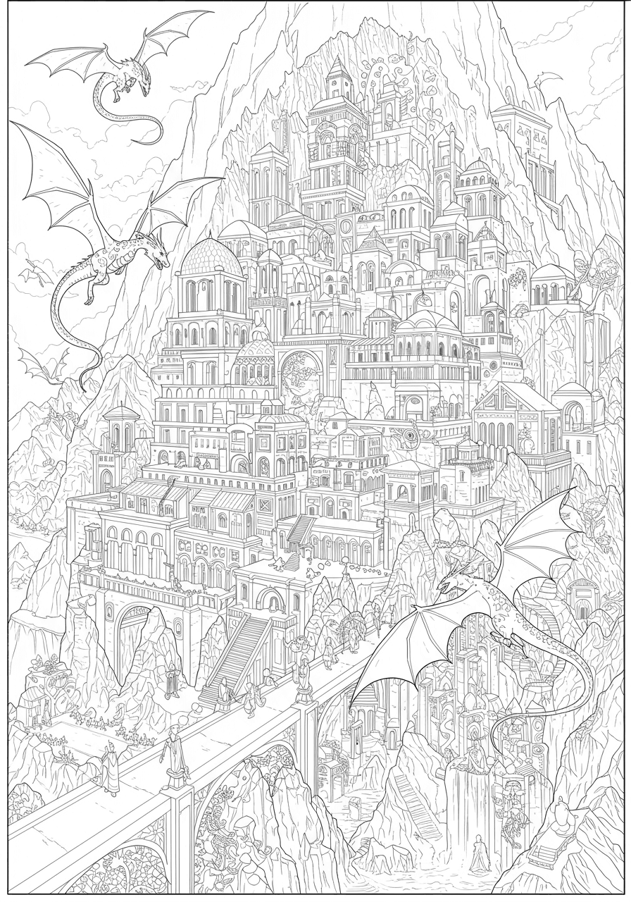 Intricate ancient dragon city