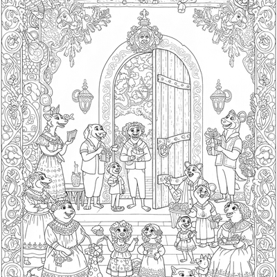 A coloring page for the Antonio's Grand Gift Ceremony category