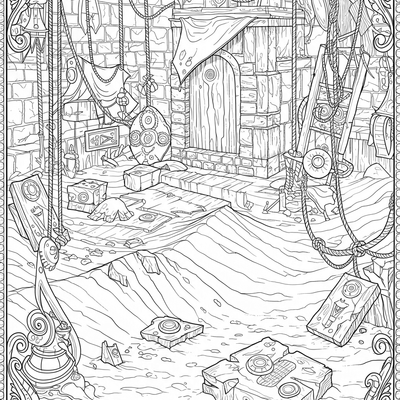 A coloring page for the Bruno's Tower Room category