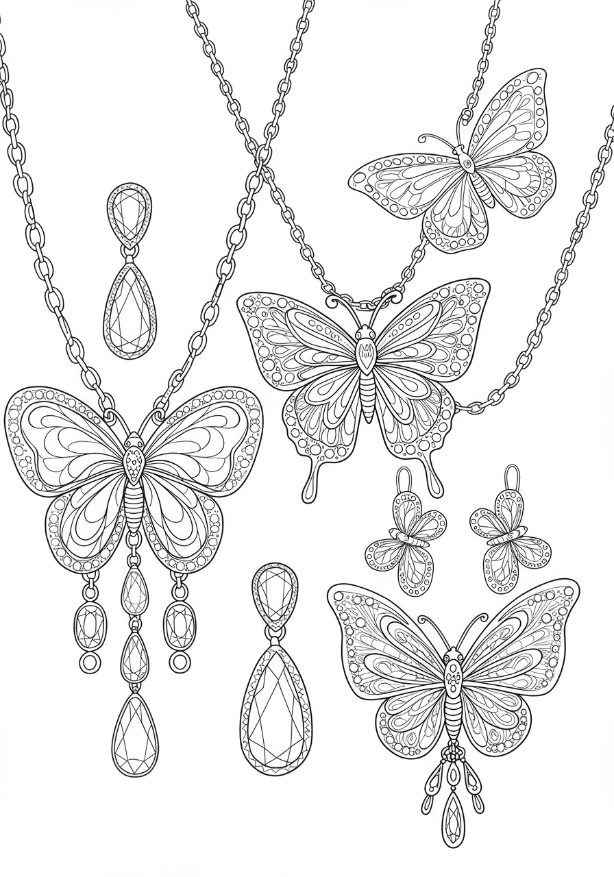 Intricate butterfly themed jewelry