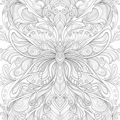 A coloring page for the Butterfly Wing Abstract Art category