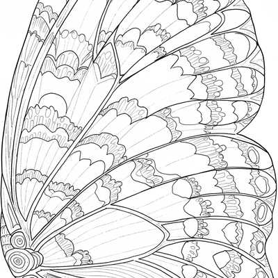 A coloring page for the Intricate Butterfly Wing Macro category