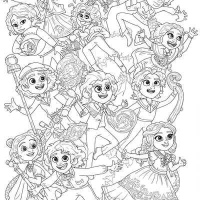 A coloring page for the Camilo's Transformation Montage category