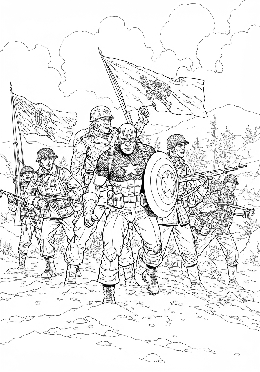 Intricate Captain America Howling Commandos