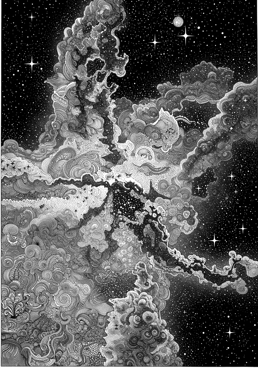 Intricate cosmic dust cloud