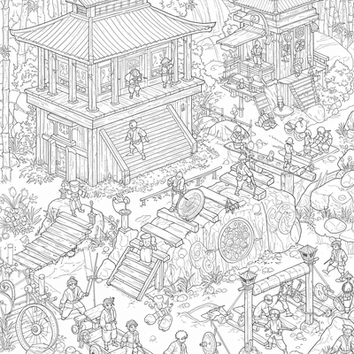 A coloring page for the Demon Slayer Training Estate category