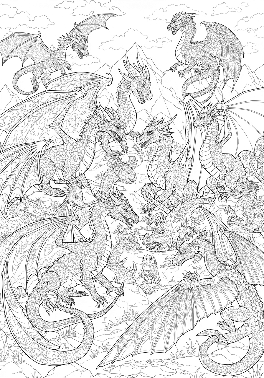 Intricate dragon clan gathering