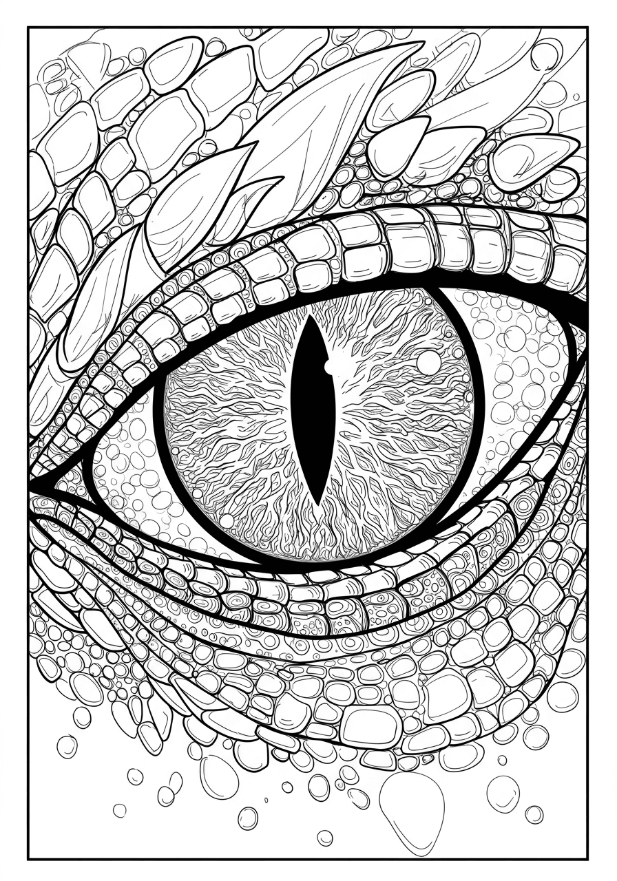 Intricate dragon eye detailed