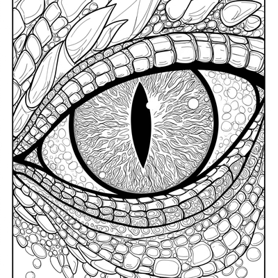A coloring page for the Intricate Dragon Eye category