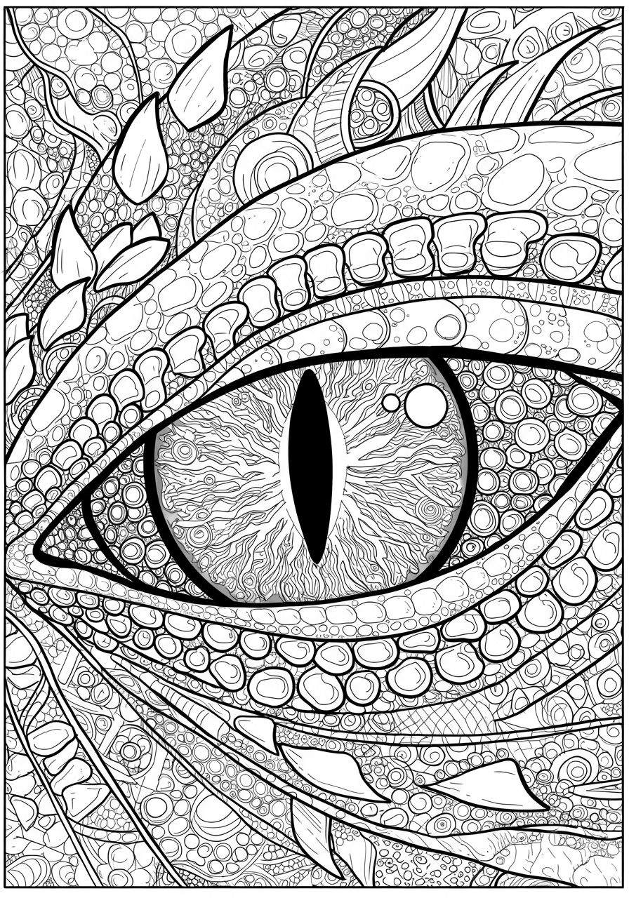 Intricate dragon eye detailed
