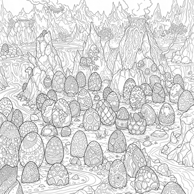 A coloring page for the Dragon Hatchery Ancient category