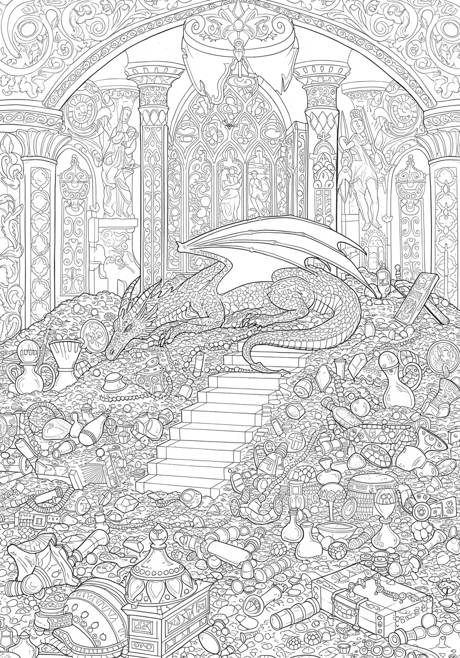 Intricate dragon lair treasury
