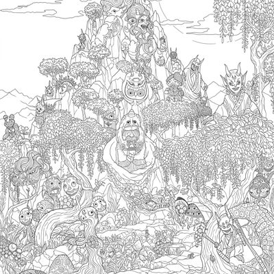 A coloring page for the Final Selection Mountain category