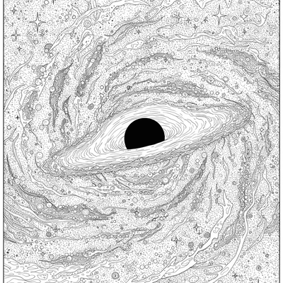 A coloring page for the Intricate Galactic Core category