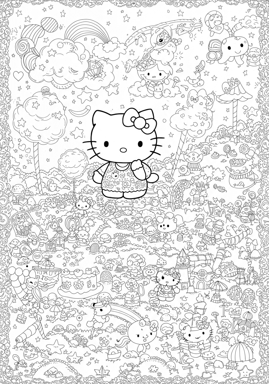 Intricate Hello Kitty dream world