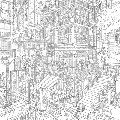 A coloring page for the Infinity Castle Dimensionality category