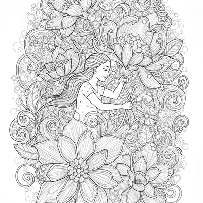 A coloring page for the Isabela's Elaborate Flower Creations category