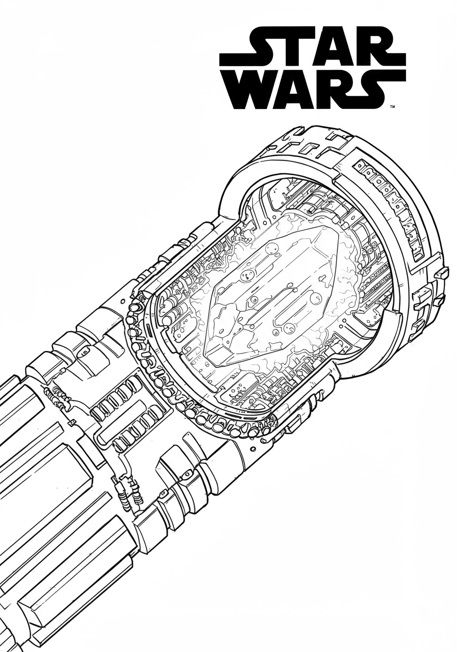 Intricate lightsaber crystal chamber