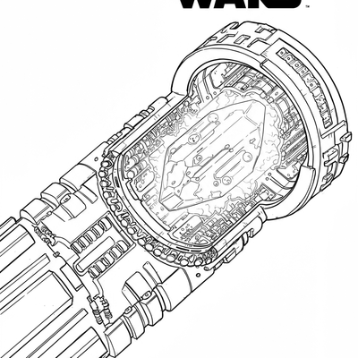 A coloring page for the Lightsaber Crystal Chamber category