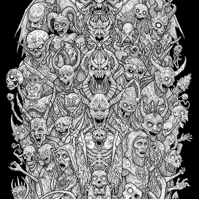 A coloring page for the Lower Rank Demons Group category