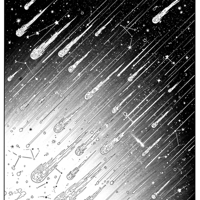 A coloring page for the Meteor Shower Spectacular category