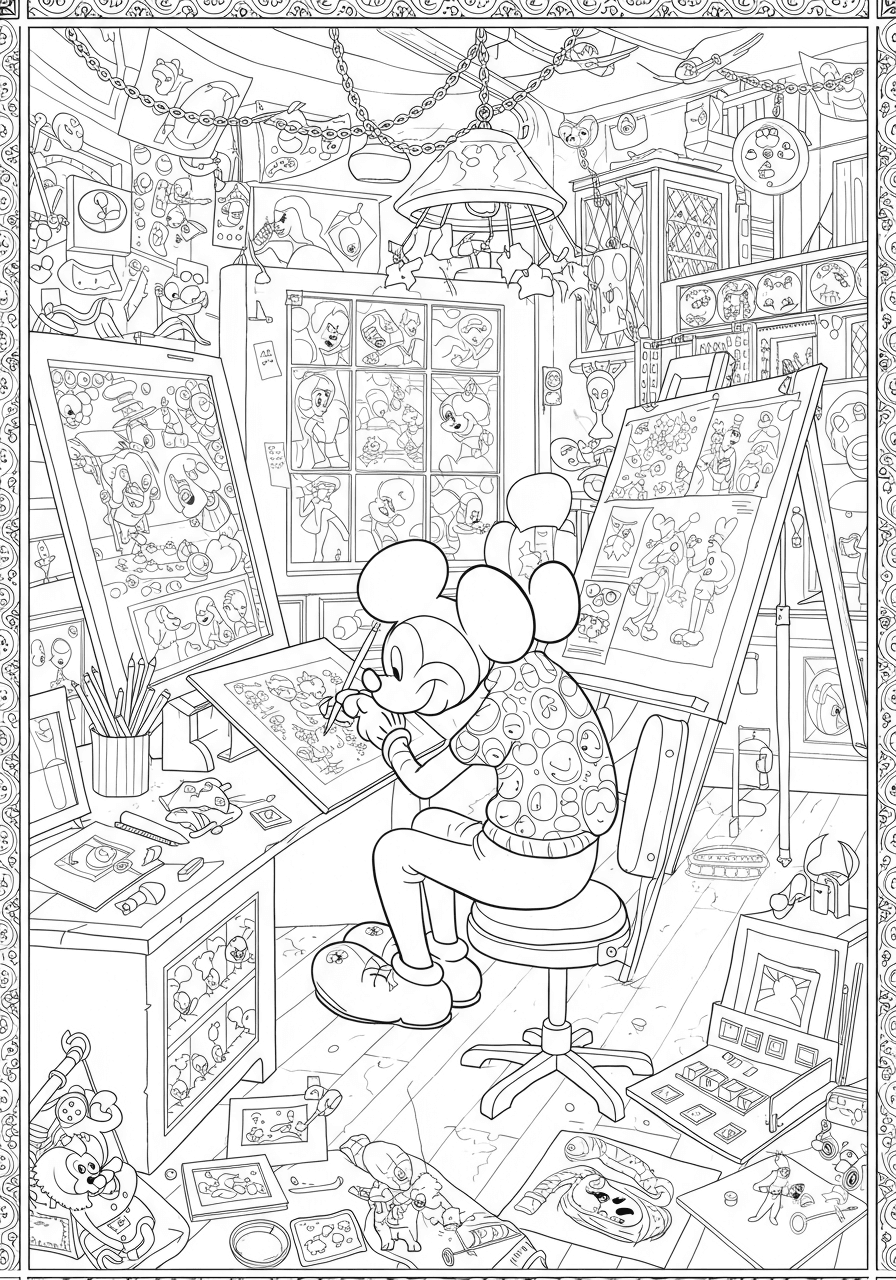 Intricate Mickey Mouse animation studio