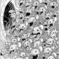 A coloring page for the Intricate Mousers Swarm category