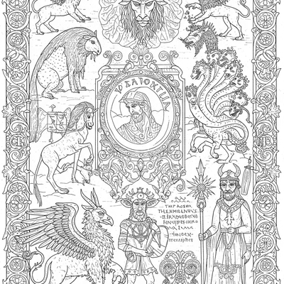 A coloring page for the Mythical Beast Bestiary category