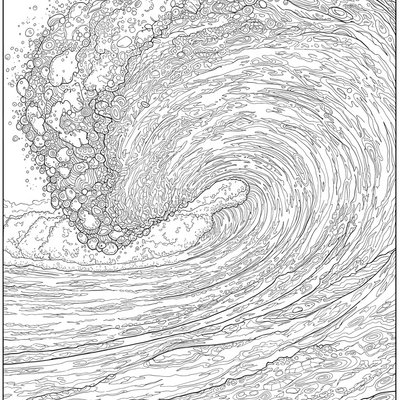 A coloring page for the Oceanic Wave Barrel category