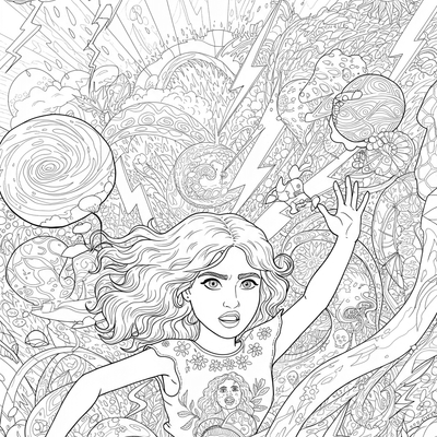 A coloring page for the Pepa's Weather Chaos category