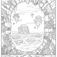 A coloring page for the Intricate Portal to Dimension X category